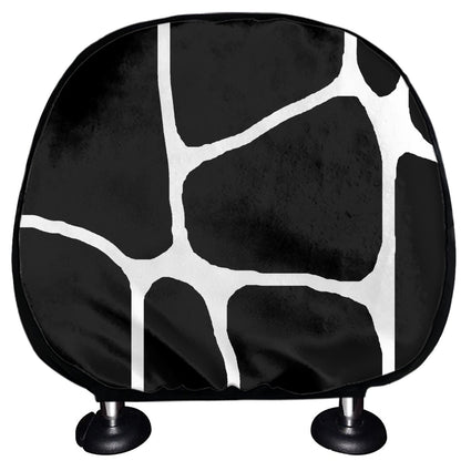 Black And White Giraffe Pattern Print Car Headrest Covers