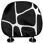 Black And White Giraffe Pattern Print Car Headrest Covers