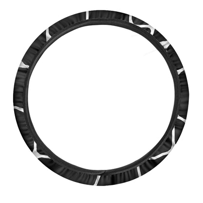 Black And White Giraffe Pattern Print Car Steering Wheel Cover