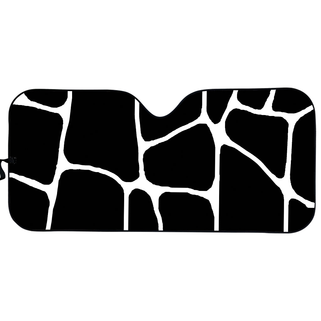 Black And White Giraffe Pattern Print Car Sun Shade