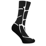 Black And White Giraffe Pattern Print Crew Socks