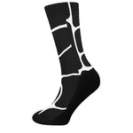 Black And White Giraffe Pattern Print Crew Socks