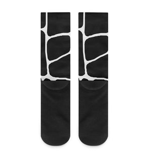 Black And White Giraffe Pattern Print Crew Socks