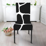 Black And White Giraffe Pattern Print Dining Chair Slipcover