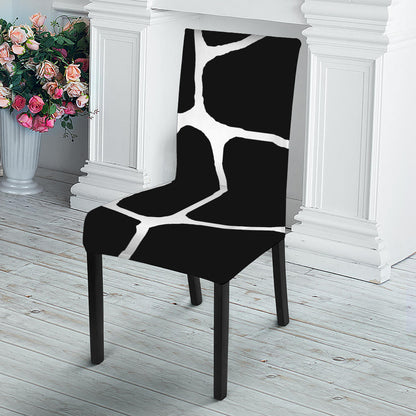 Black And White Giraffe Pattern Print Dining Chair Slipcover