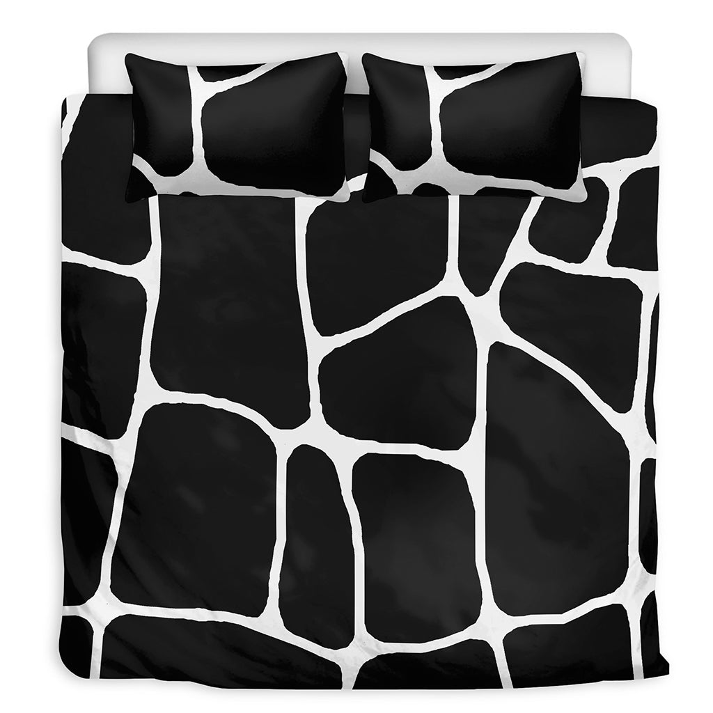 Black And White Giraffe Pattern Print Duvet Cover Bedding Set