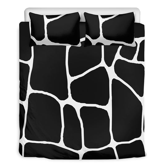 Black And White Giraffe Pattern Print Duvet Cover Bedding Set