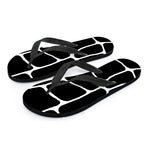 Black And White Giraffe Pattern Print Flip Flops