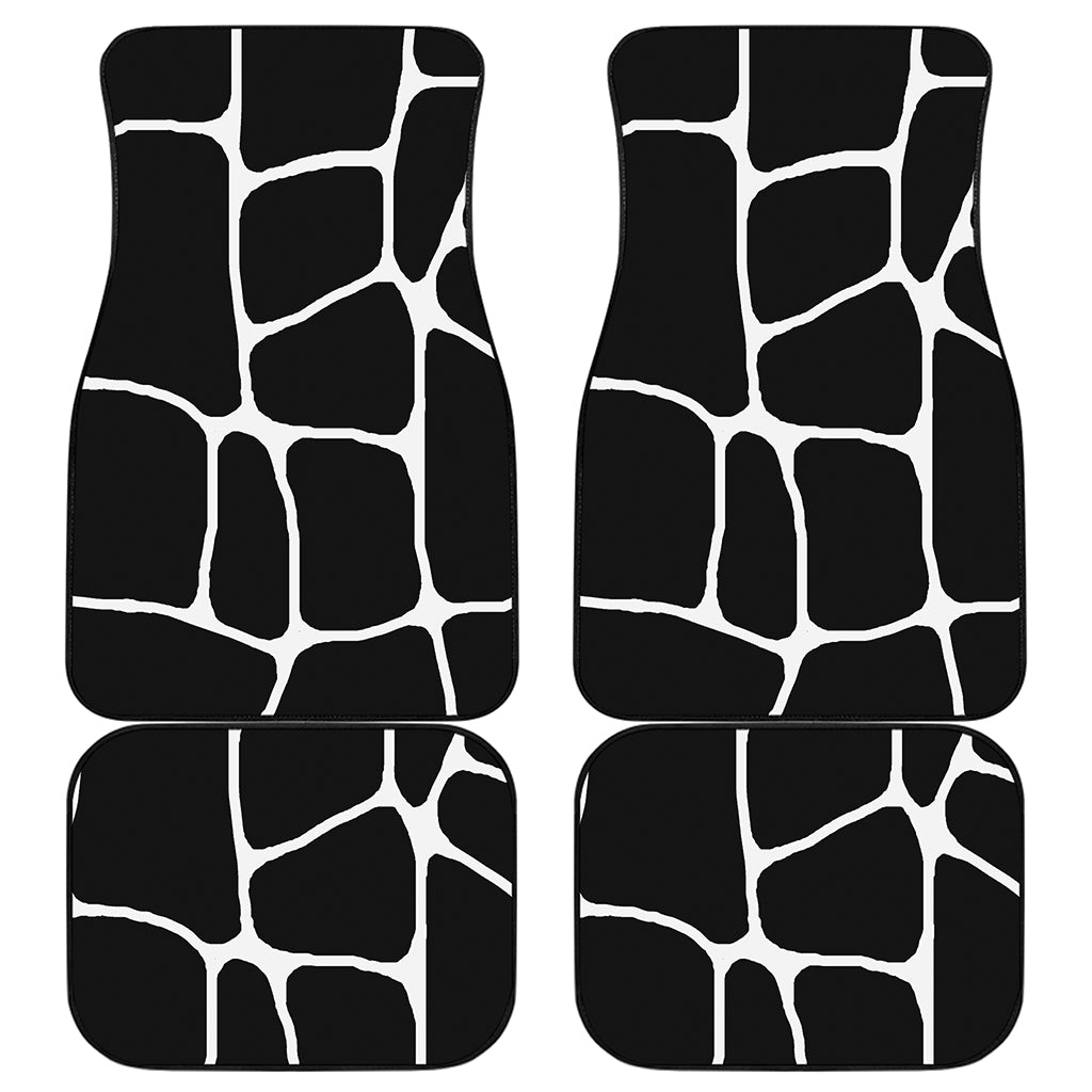 Black And White Giraffe Pattern Print Front and Back Car Floor Mats