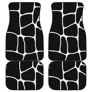 Black And White Giraffe Pattern Print Front and Back Car Floor Mats