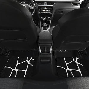 Black And White Giraffe Pattern Print Front and Back Car Floor Mats