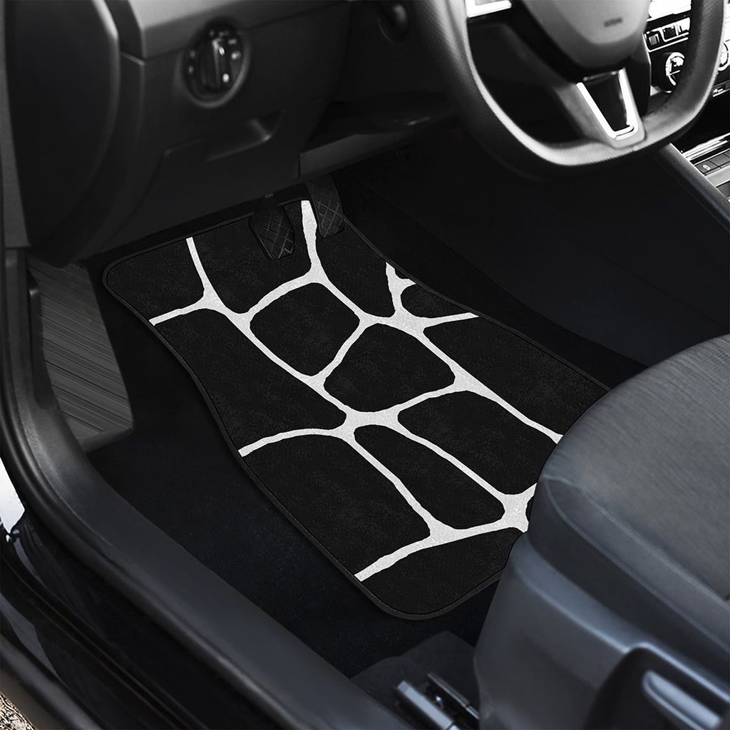 Black And White Giraffe Pattern Print Front and Back Car Floor Mats