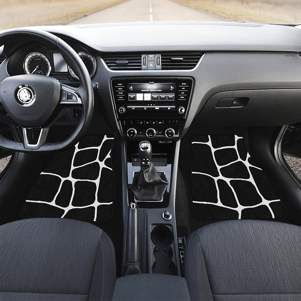 Black And White Giraffe Pattern Print Front Car Floor Mats