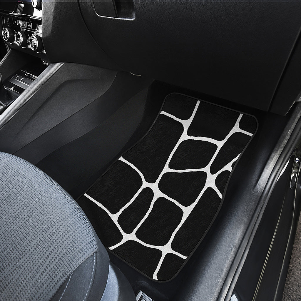 Black And White Giraffe Pattern Print Front Car Floor Mats