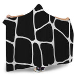 Black And White Giraffe Pattern Print Hooded Blanket