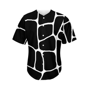 Black And White Giraffe Pattern Print Men's Baseball Jersey