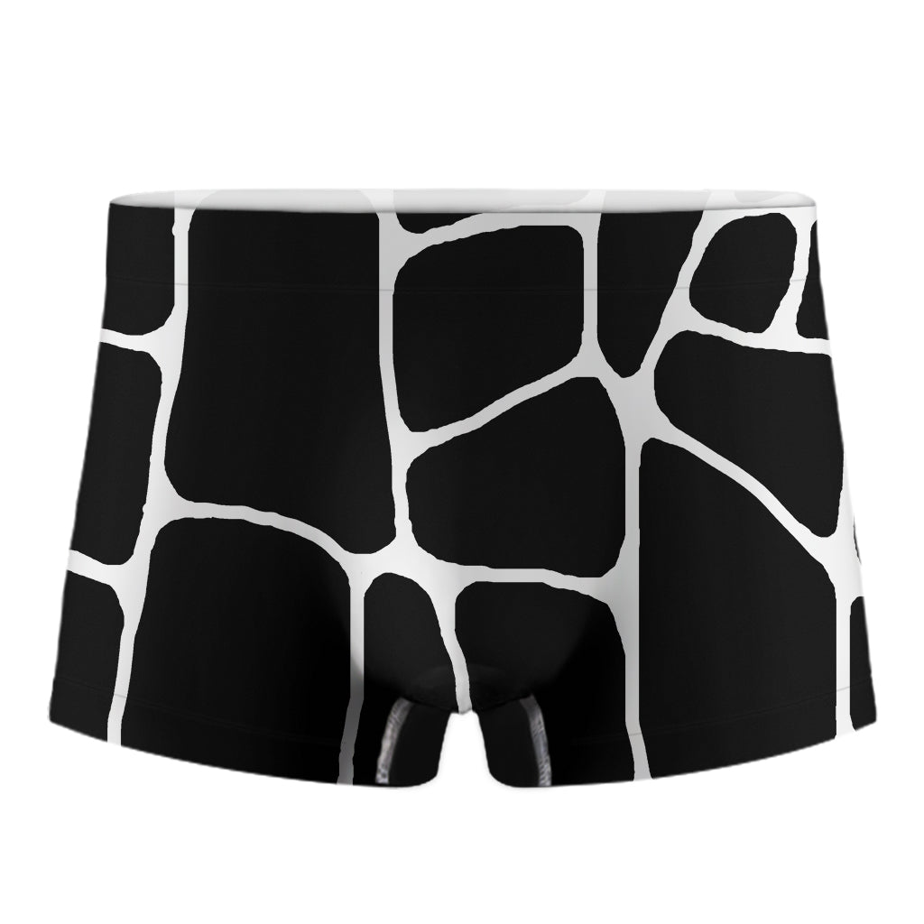 Black And White Giraffe Pattern Print Men's Boxer Briefs