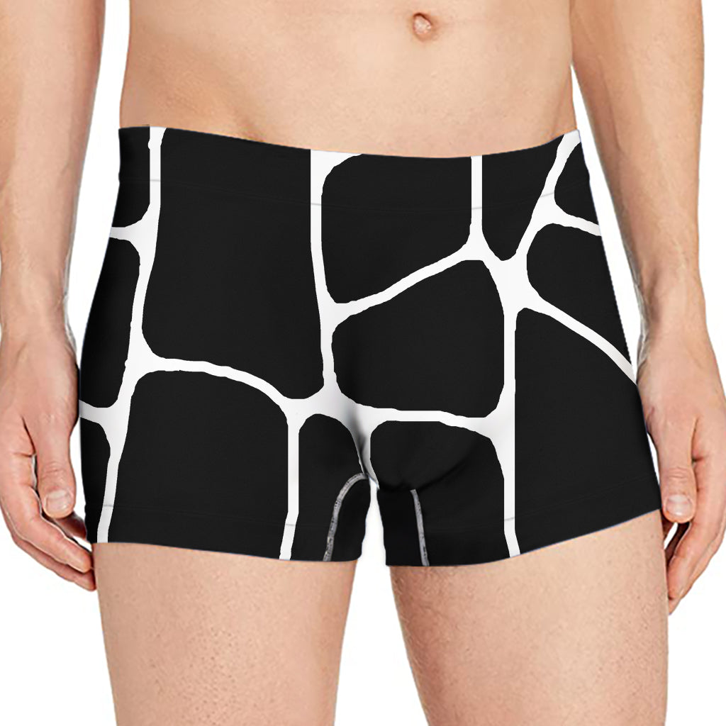 Black And White Giraffe Pattern Print Men's Boxer Briefs