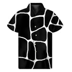Black And White Giraffe Pattern Print Men's Short Sleeve Shirt