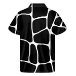 Black And White Giraffe Pattern Print Men's Short Sleeve Shirt