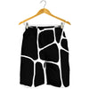 Black And White Giraffe Pattern Print Men's Shorts