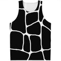 Black And White Giraffe Pattern Print Men's Tank Top