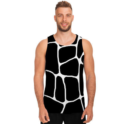 Black And White Giraffe Pattern Print Men's Tank Top
