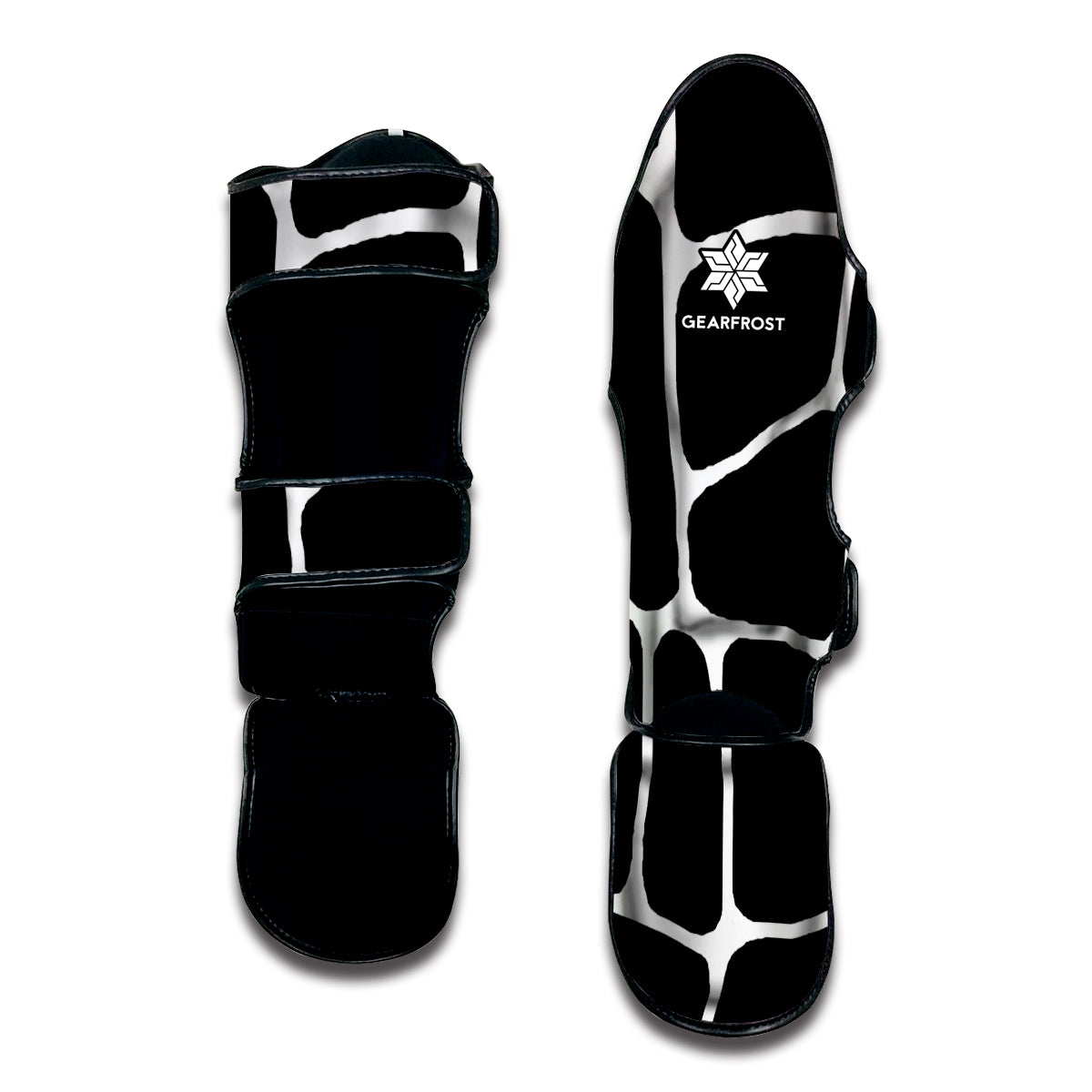 Black And White Giraffe Pattern Print Muay Thai Shin Guard