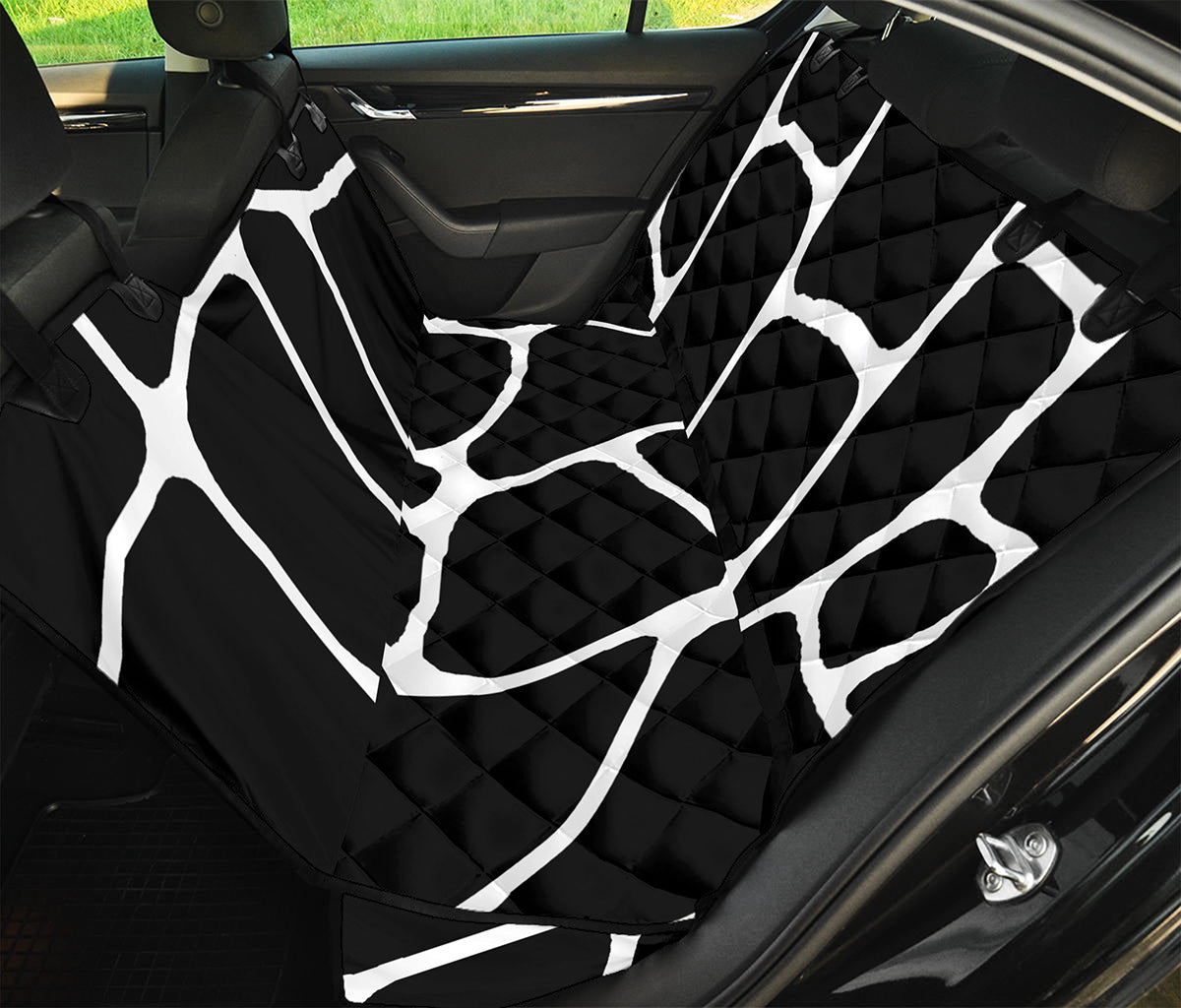 Black And White Giraffe Pattern Print Pet Car Back Seat Cover