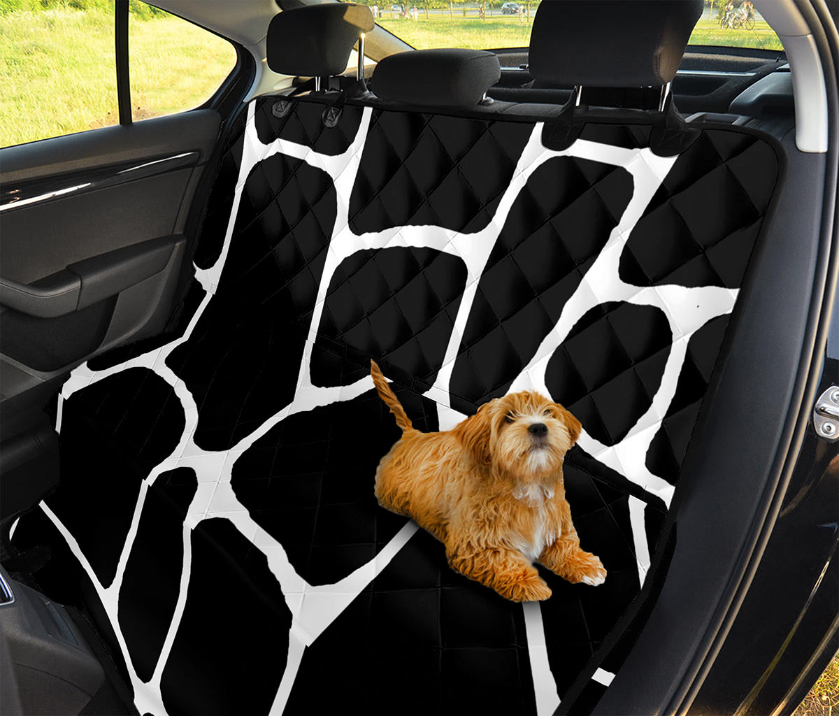 Black And White Giraffe Pattern Print Pet Car Back Seat Cover