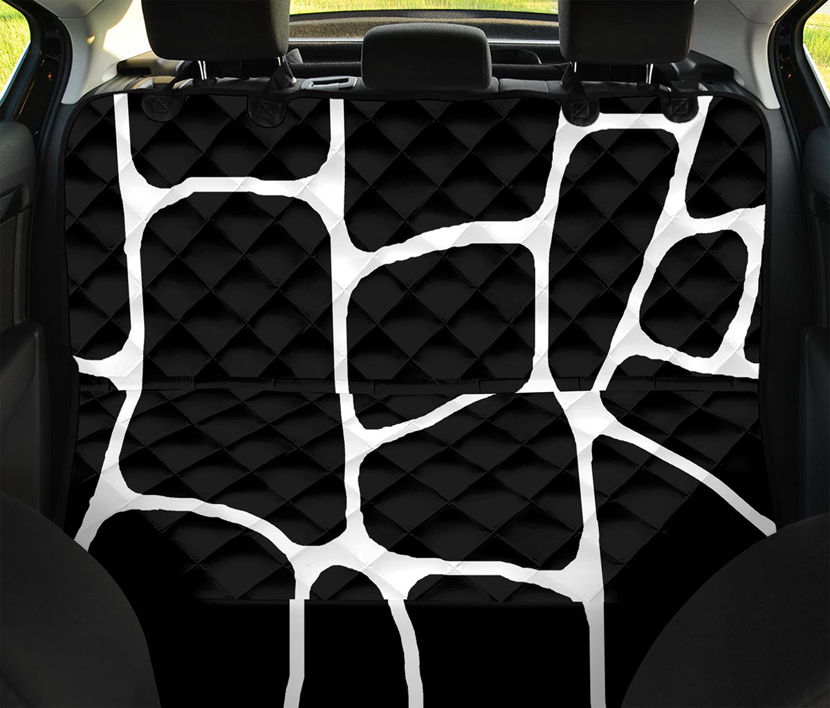 Black And White Giraffe Pattern Print Pet Car Back Seat Cover