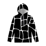 Black And White Giraffe Pattern Print Pullover Hoodie
