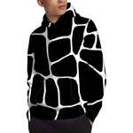 Black And White Giraffe Pattern Print Pullover Hoodie