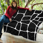 Black And White Giraffe Pattern Print Quilt