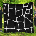 Black And White Giraffe Pattern Print Quilt