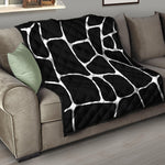 Black And White Giraffe Pattern Print Quilt