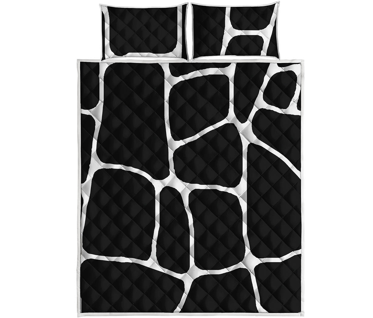 Black And White Giraffe Pattern Print Quilt Bed Set