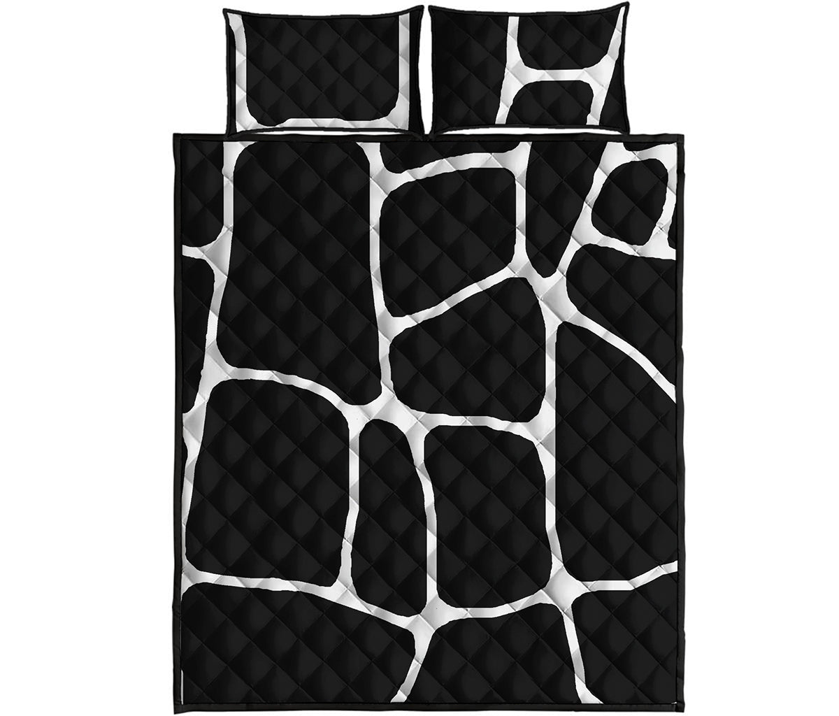 Black And White Giraffe Pattern Print Quilt Bed Set