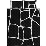 Black And White Giraffe Pattern Print Quilt Bed Set