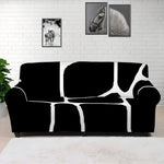 Black And White Giraffe Pattern Print Sofa Cover