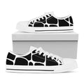 Black And White Giraffe Pattern Print White Low Top Sneakers