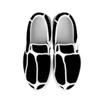 Black And White Giraffe Pattern Print White Slip On Shoes