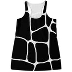 Black And White Giraffe Pattern Print Women's Racerback Tank Top