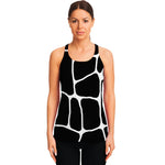 Black And White Giraffe Pattern Print Women's Racerback Tank Top