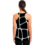 Black And White Giraffe Pattern Print Women's Racerback Tank Top