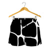 Black And White Giraffe Pattern Print Women's Shorts