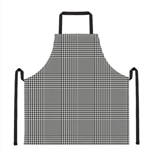 Black And White Glen Plaid Print Apron