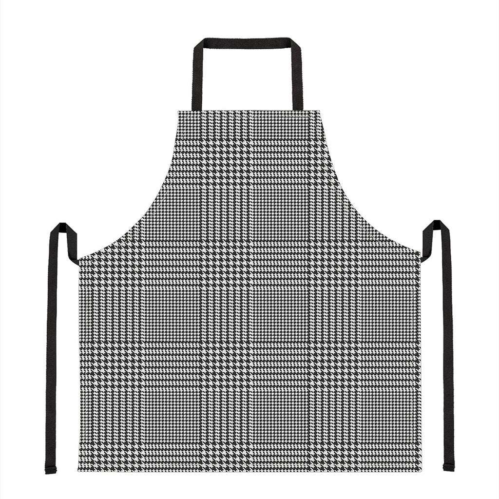 Black And White Glen Plaid Print Apron