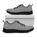 Black And White Glen Plaid Print Black Running Shoes