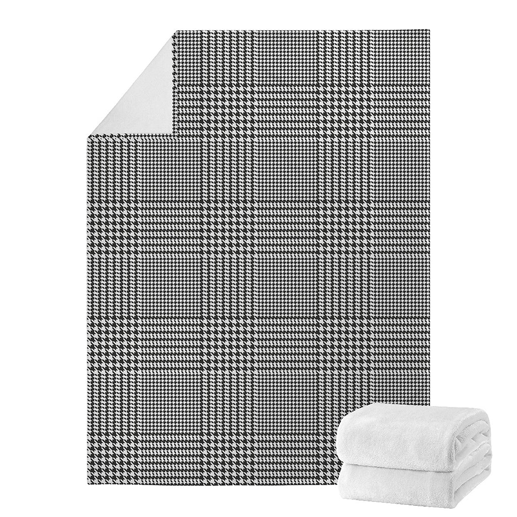 Black And White Glen Plaid Print Blanket
